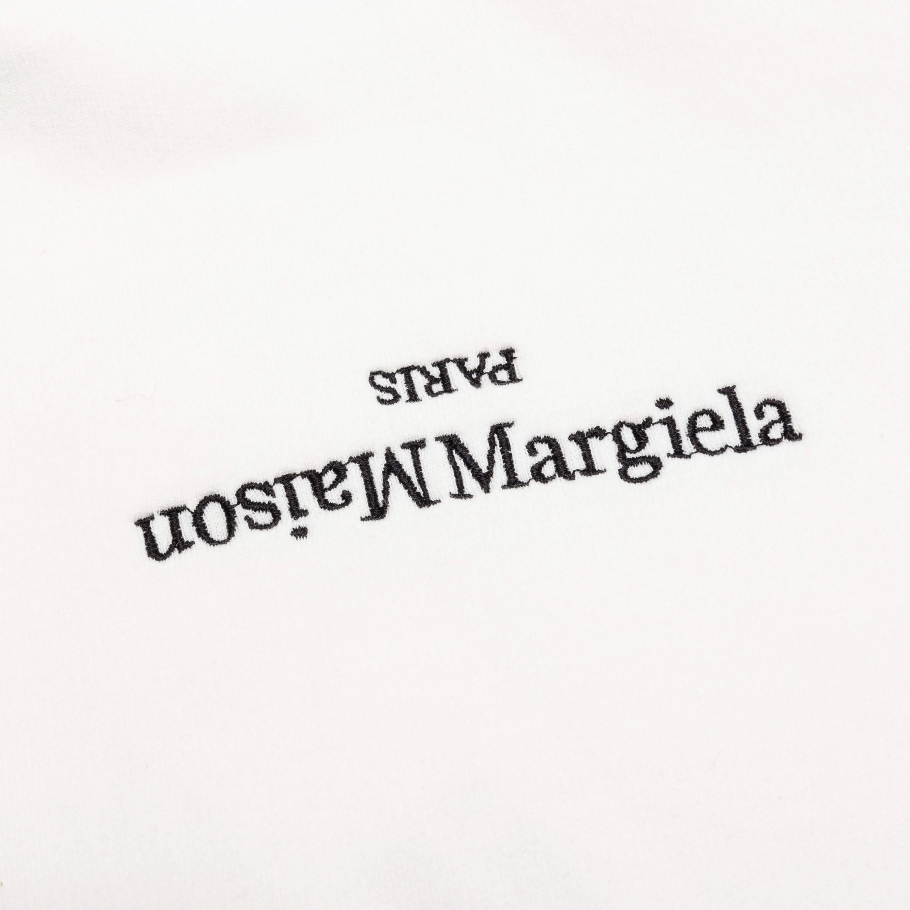 Upside Down Logo Hoodie Off White Black Embroidery