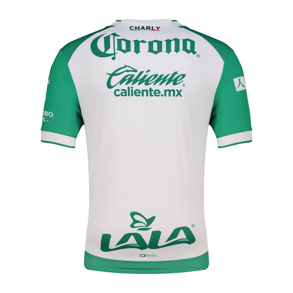 Charly Mens Santos Home Soccer Jersey 2025 Green White