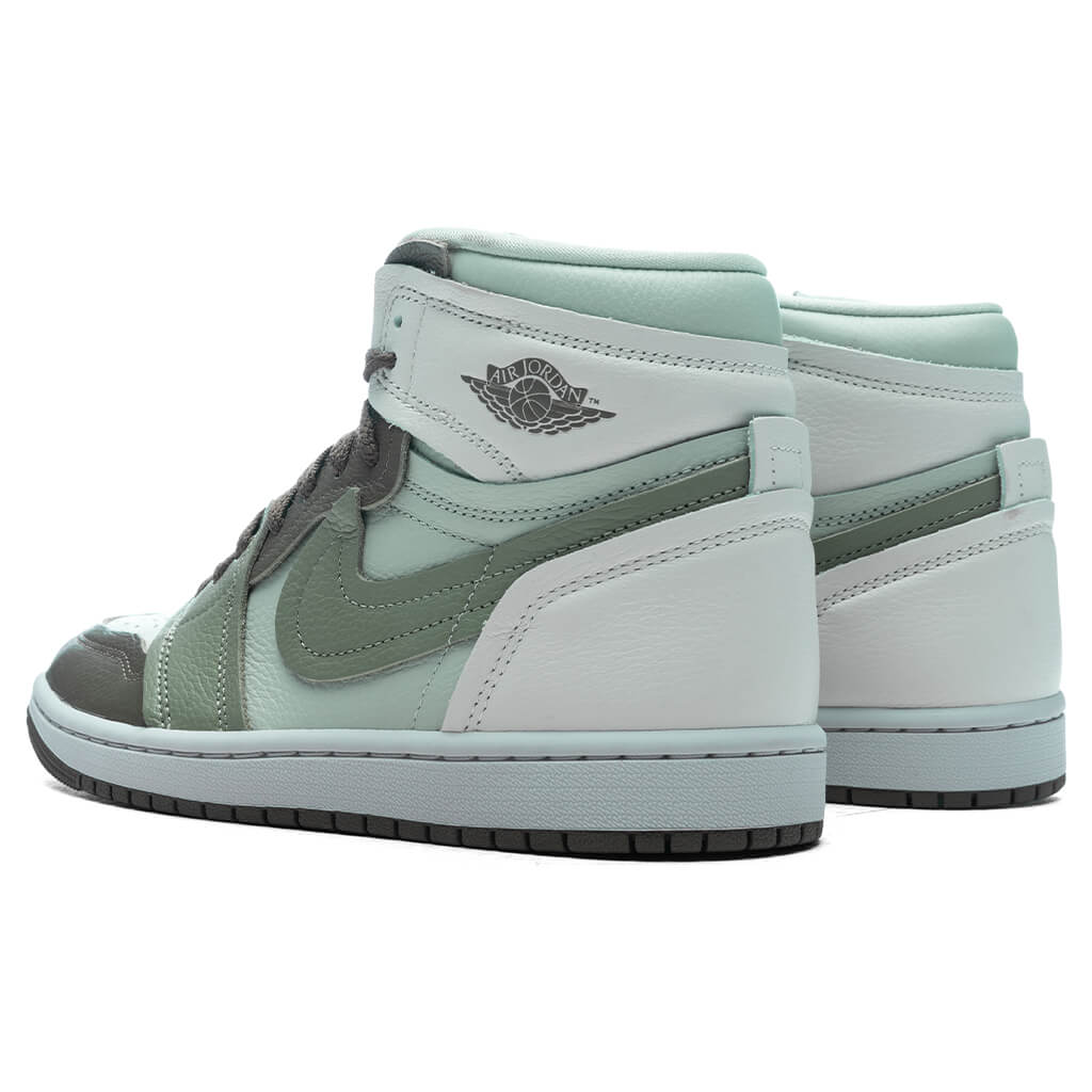 Womens Air Jordan 1 High Method of Make Medium Olive Oil Green Sea Glass Seafoam