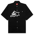 Black Dog S S Cropped Fit Woven Shirt Black Caramel