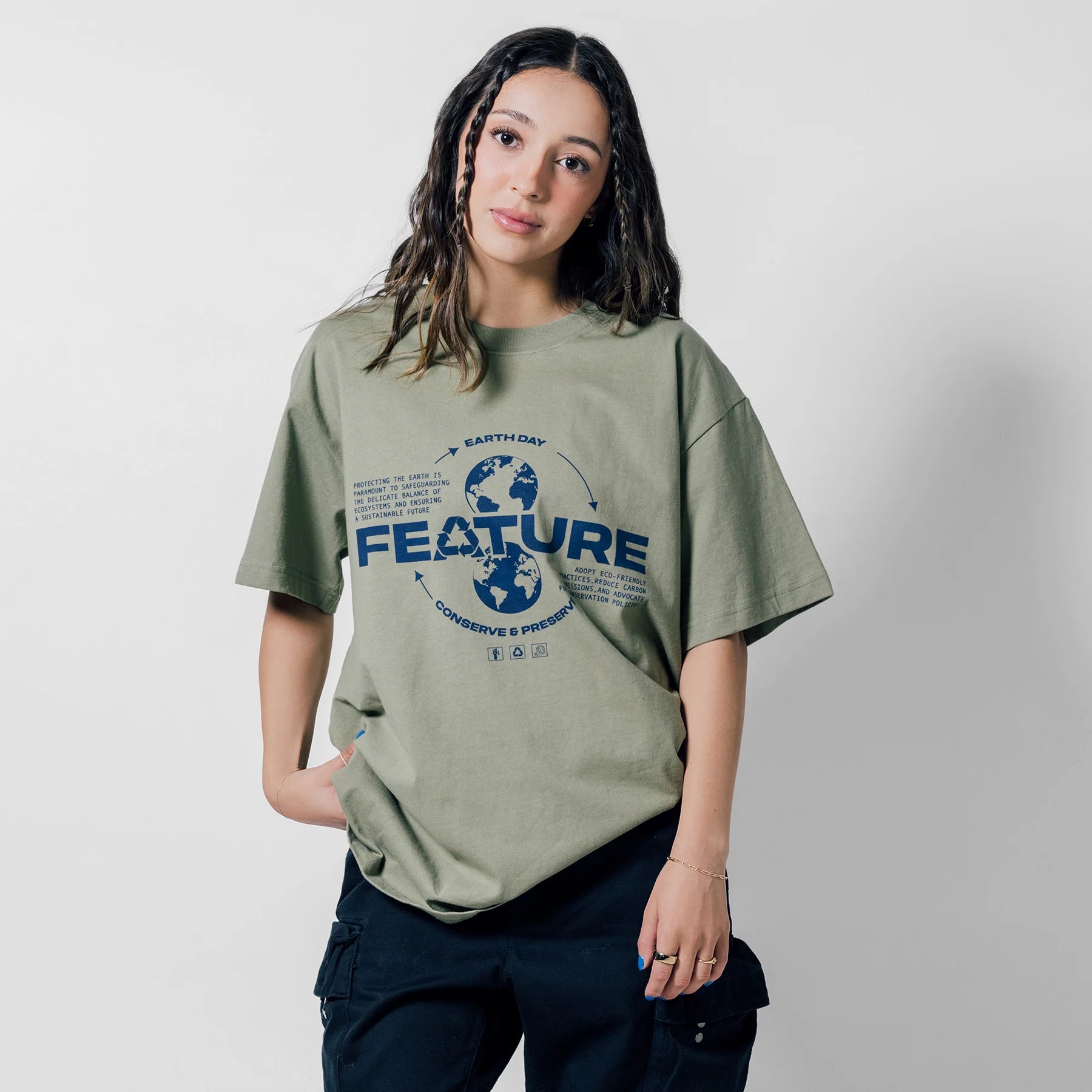 Sustained Earth Tee Oil Green
