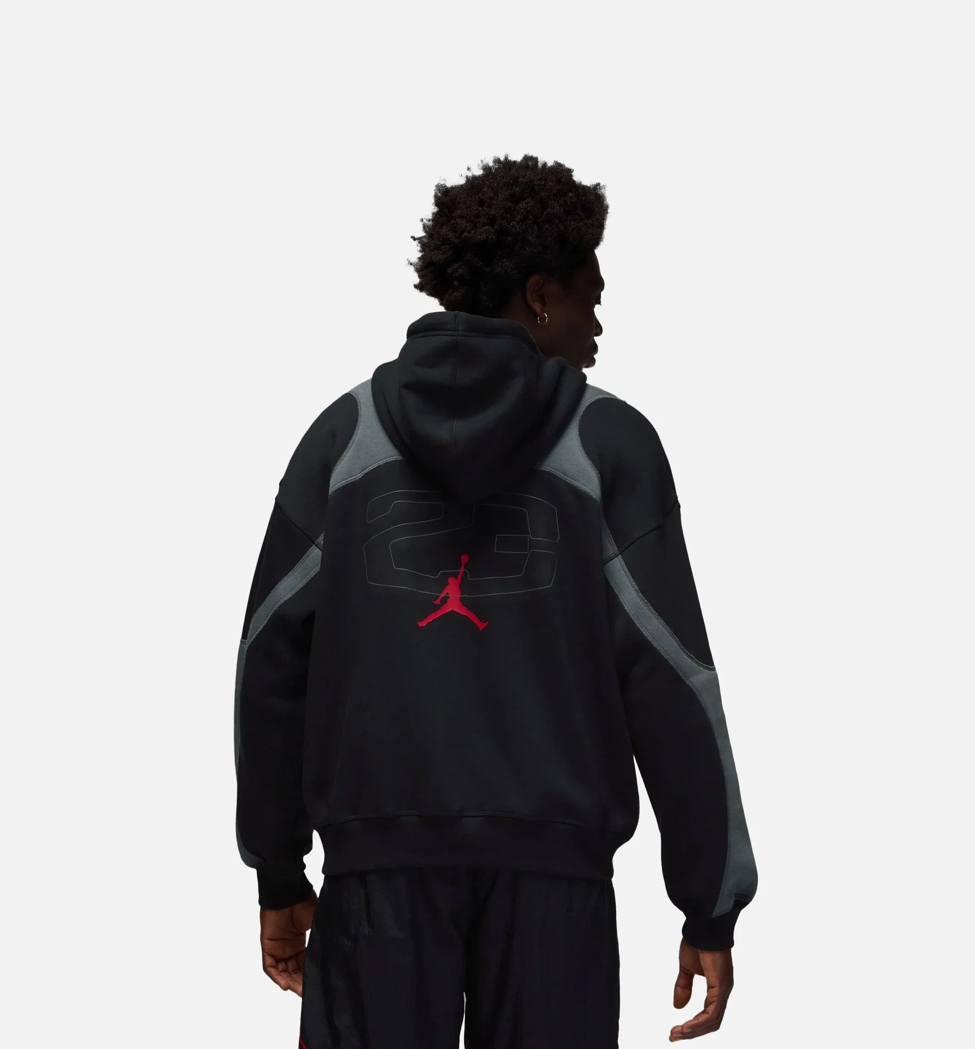 Oversized Fleece Full Zip Mens Hoodie Black