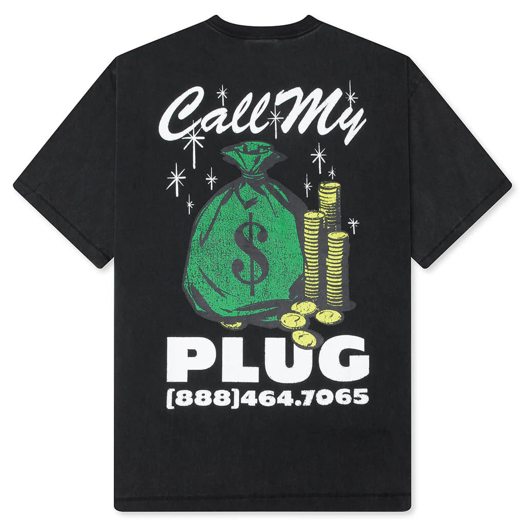 Call My Plug T Shirt Washed Black