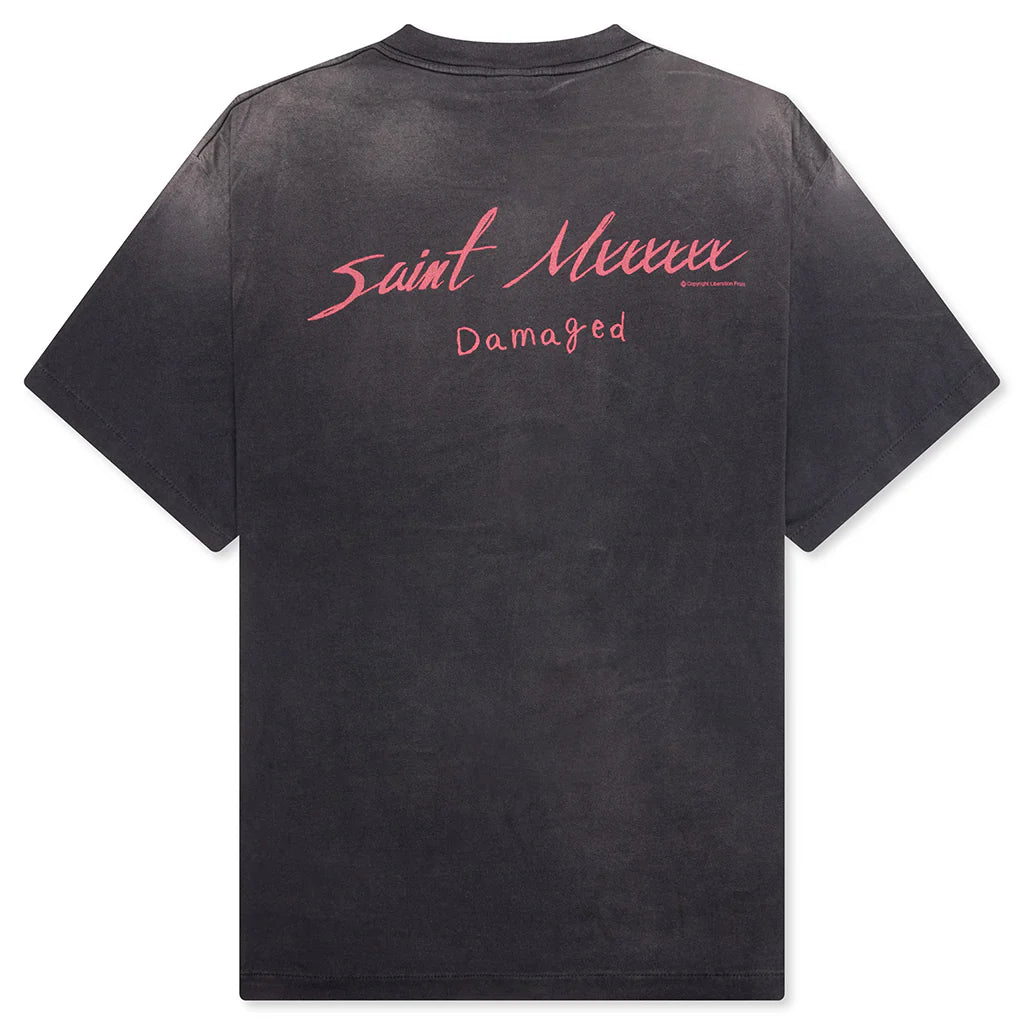 Damaged S S Tee Black