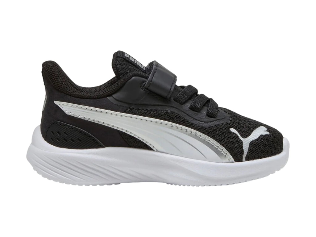 Tenis Puma Pounce AC Negro y Plata para Niño