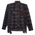 Flannel Shirt 7 Cuts Shirt Over Dye Brown