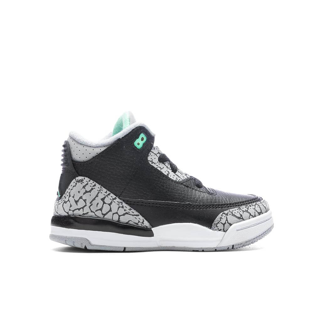 Air Jordan 3 Retro Green Glow TD Black Green Glow Wolf Grey