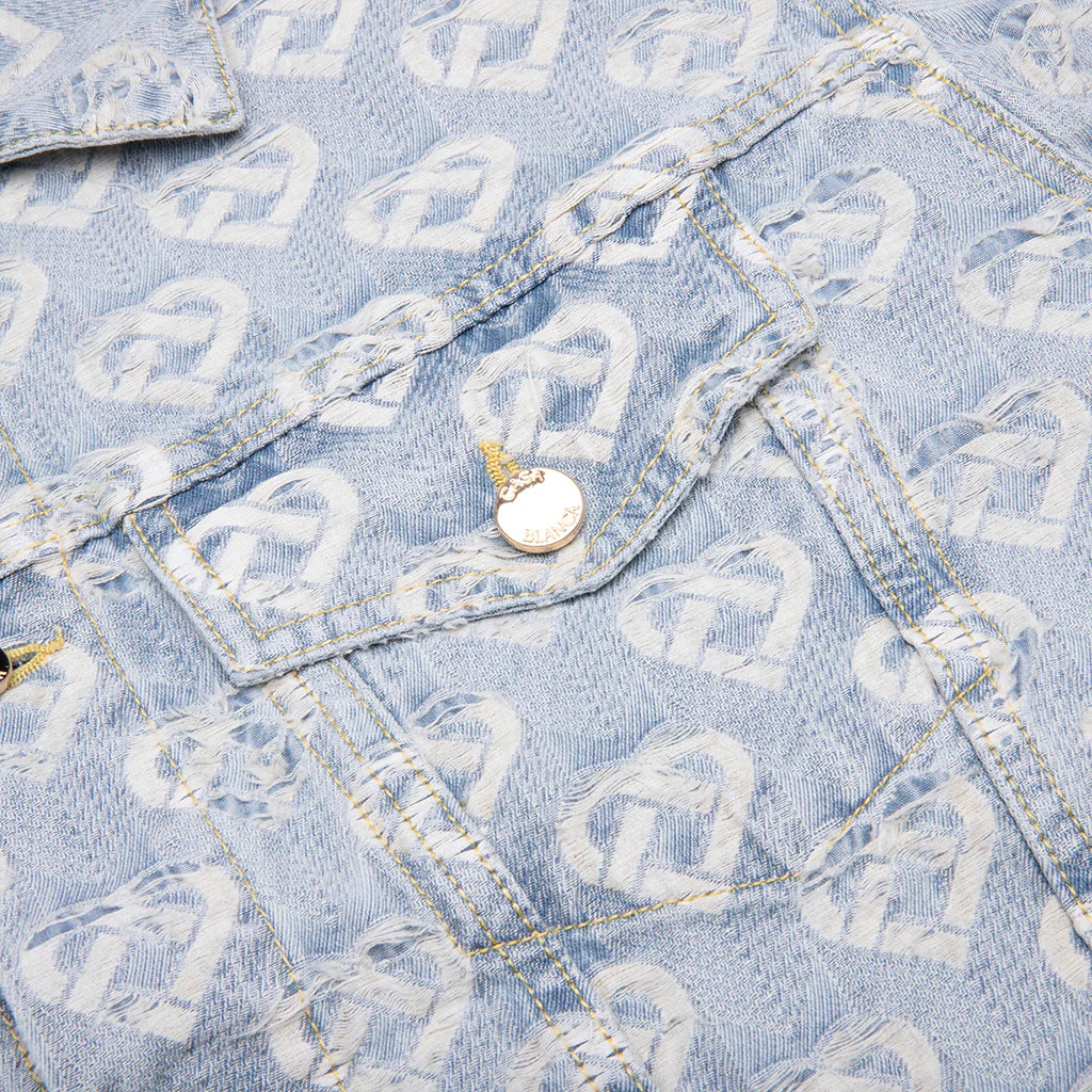 Jacquard Denim Jacket Washed Indigo