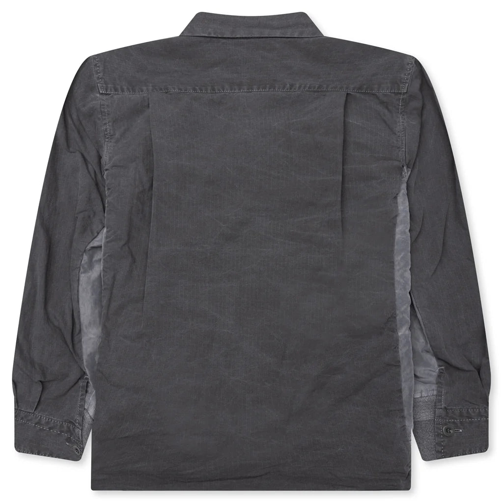 Garment Dye Rip Stop X Nylon Twill Shirt Black