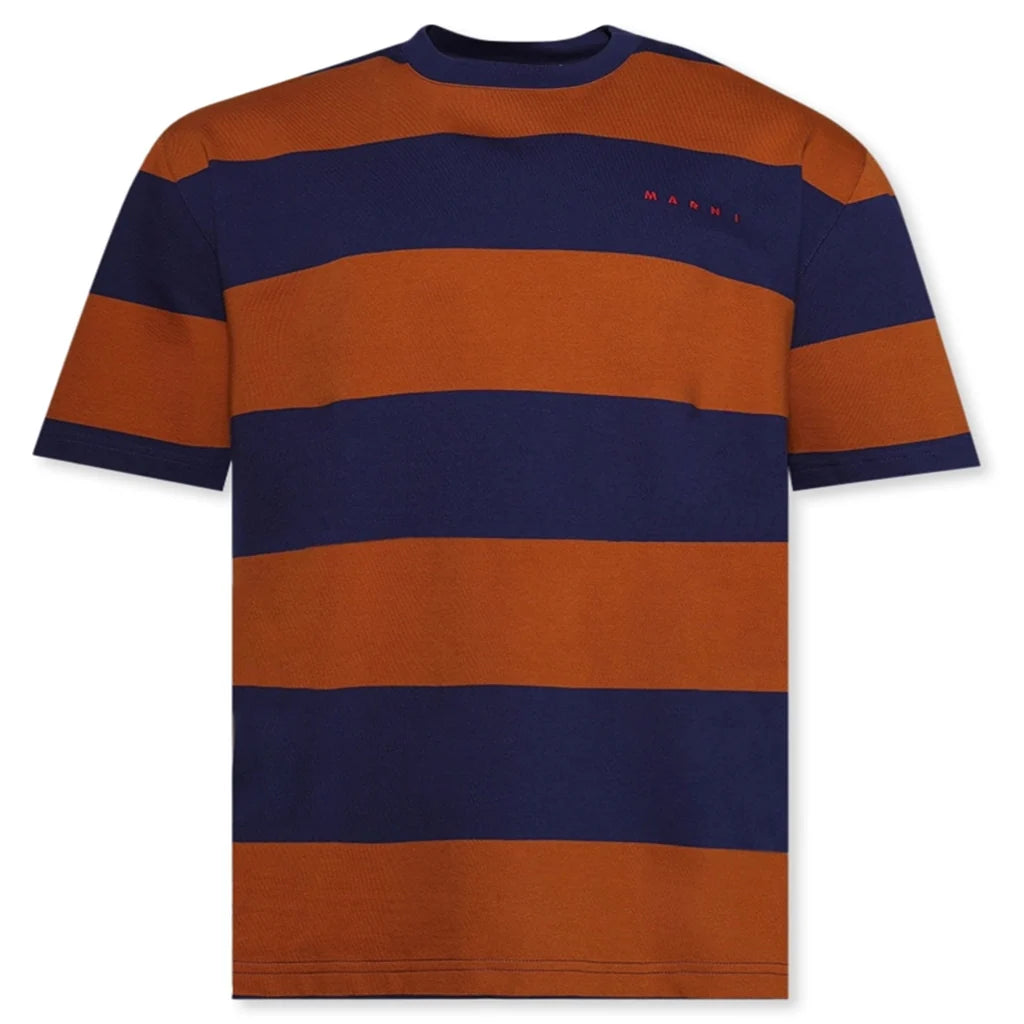 Maxi Stripe T Shirt Ocean Tobacco