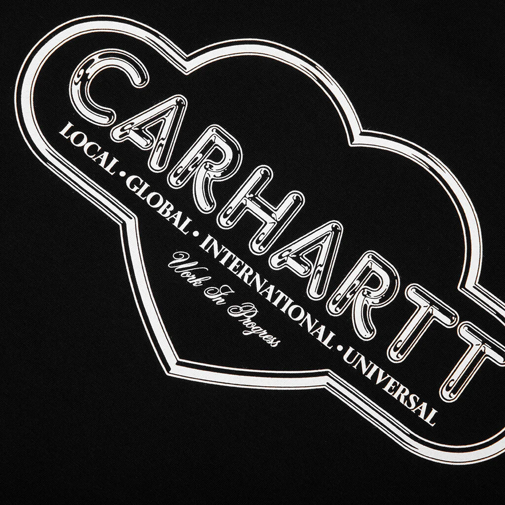 S S Cloud Heart T Shirt Black