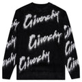 Intarsia Mohair and Wool Sweater Black White