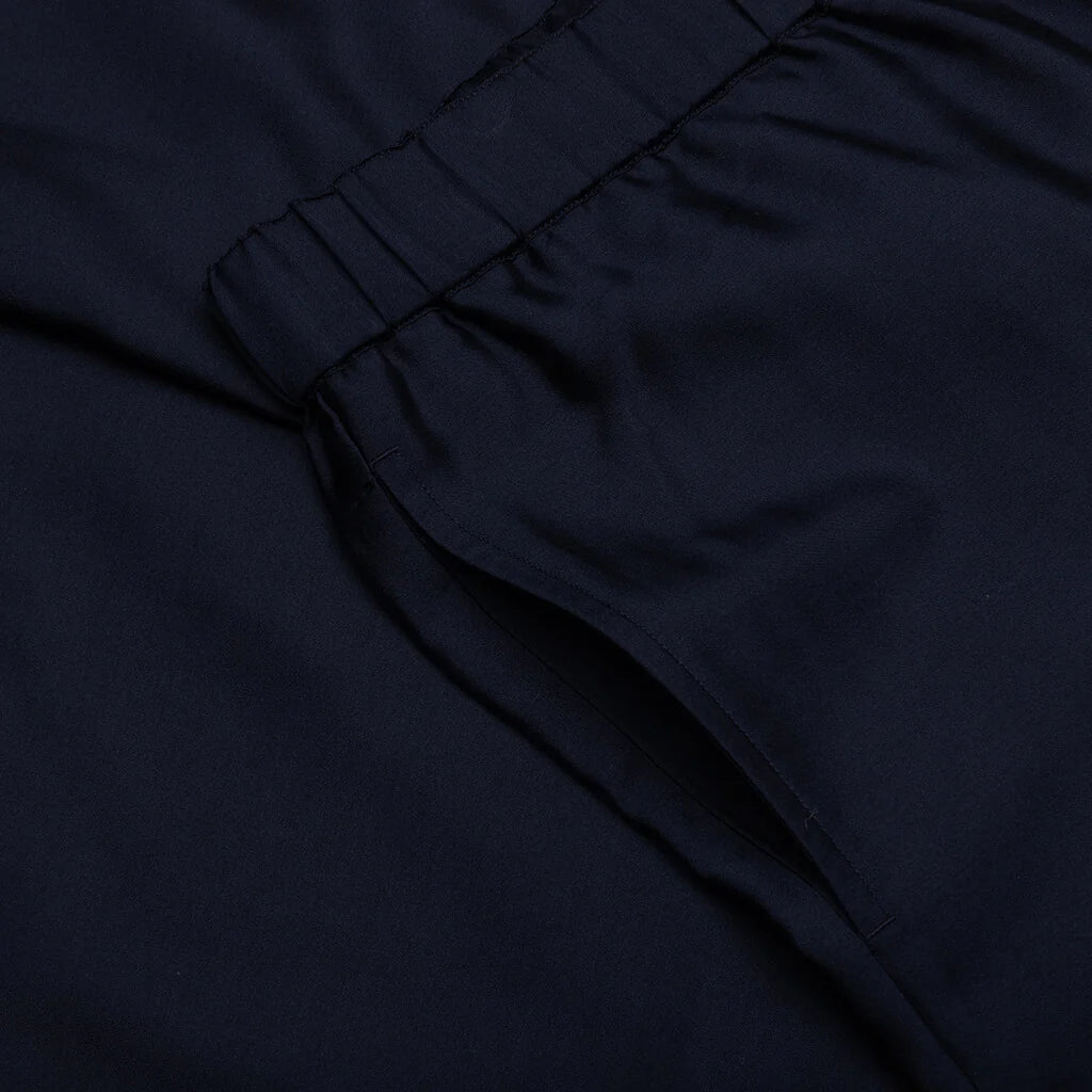 Silk Floral Jacquard Pants Navy
