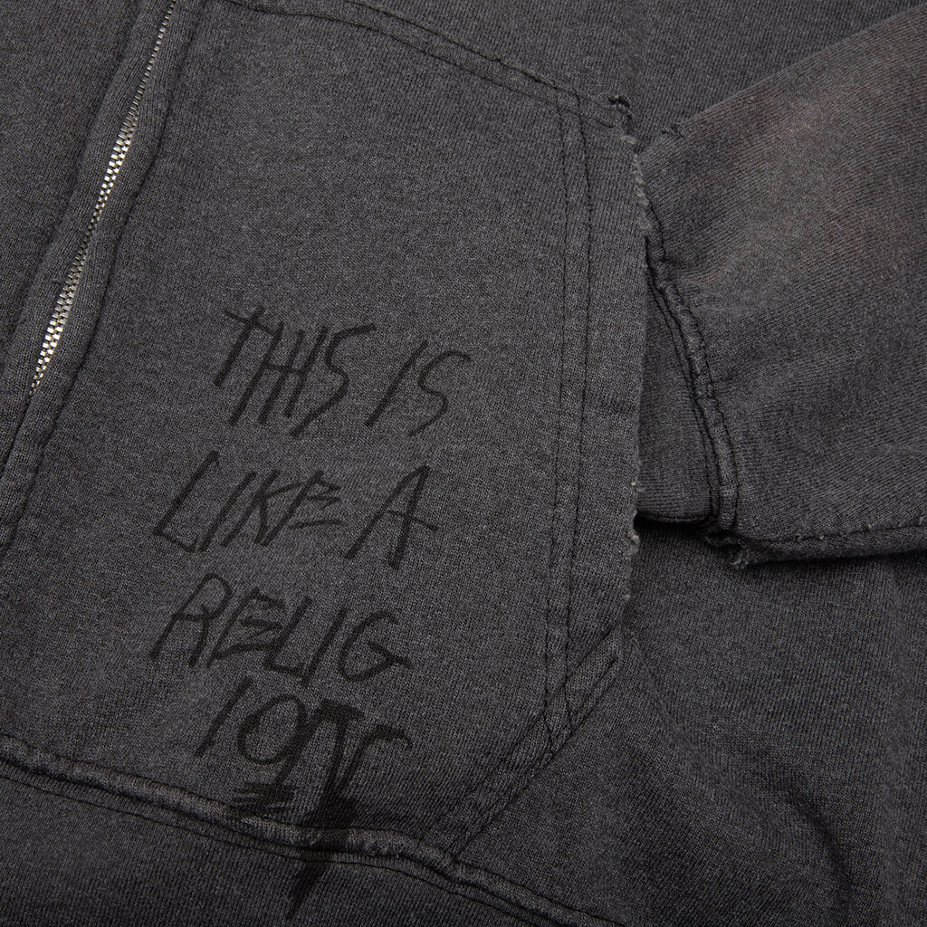 Carrying The Message Zip Hoodie Vintage Black