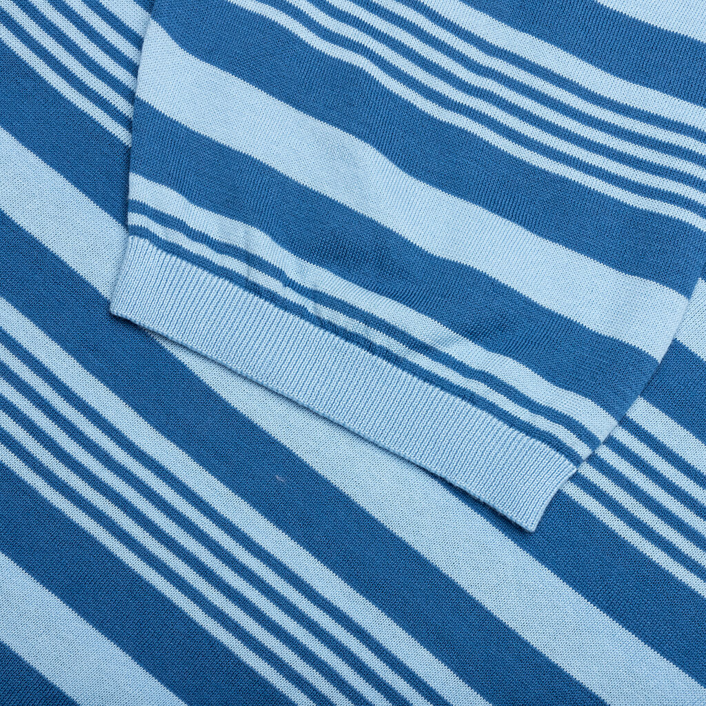 Mixed Striped Polo Shirt Azure