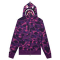 Color Camo Shark Full Zip Hoodie Purple