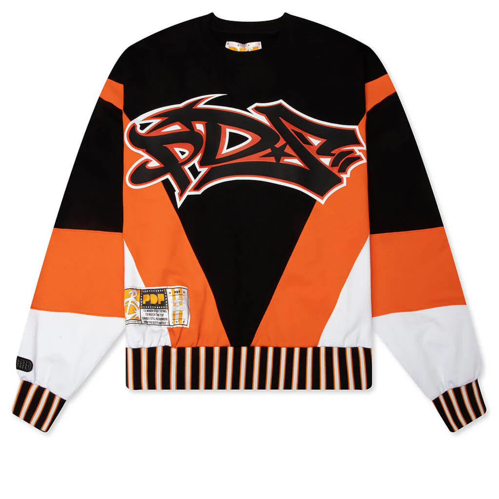 Crew Neck A Orange Black White