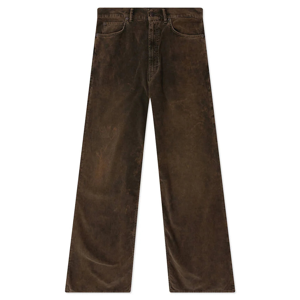 Stonewash Corduroy Trousers Olive Green