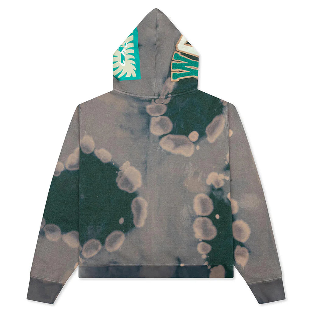 Hand Dye Shark Full Zip Hoodie Green