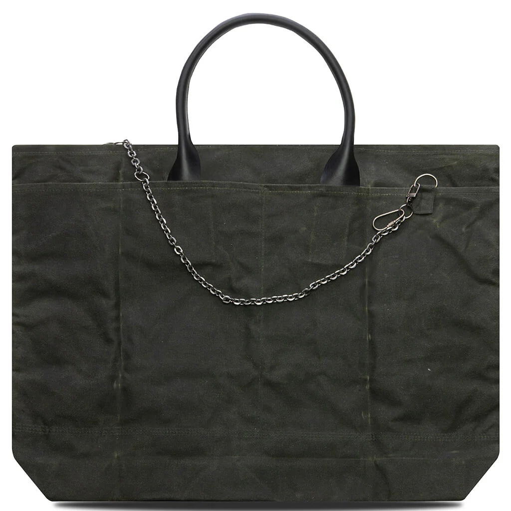 U Broke Me Waxed Canvas Tote Bag Green