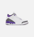 Air Jordan 3 Retro Dark Iris Grade School Lifestyle Shoe White Purple Free Shipping