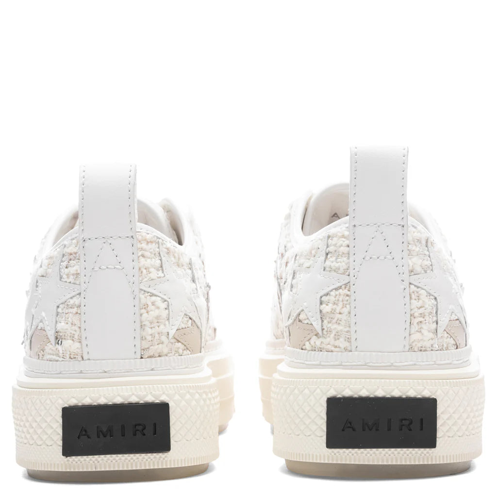 Womens Boucle Stars Court Low Alabaster