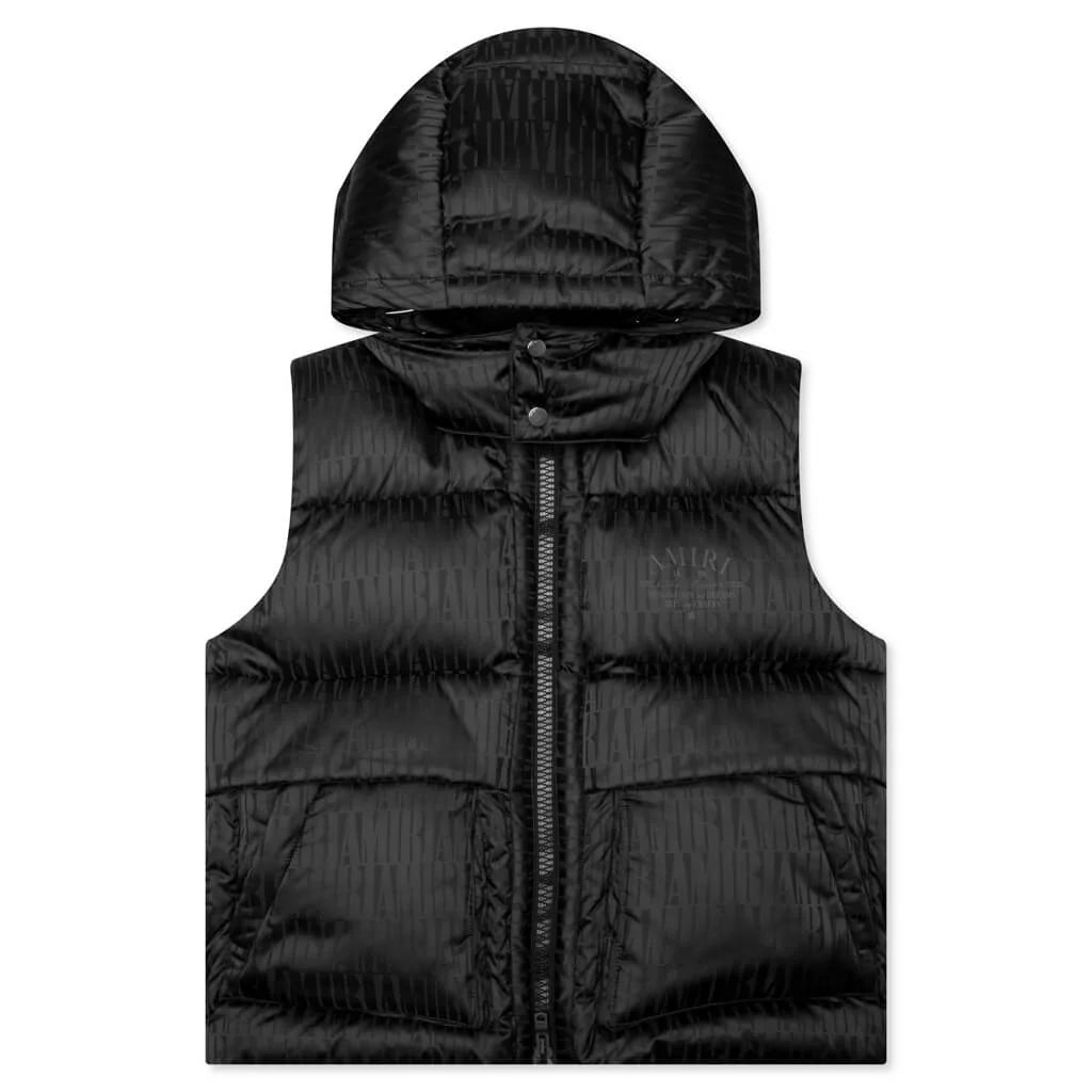 Jacquard Down Gilet Black