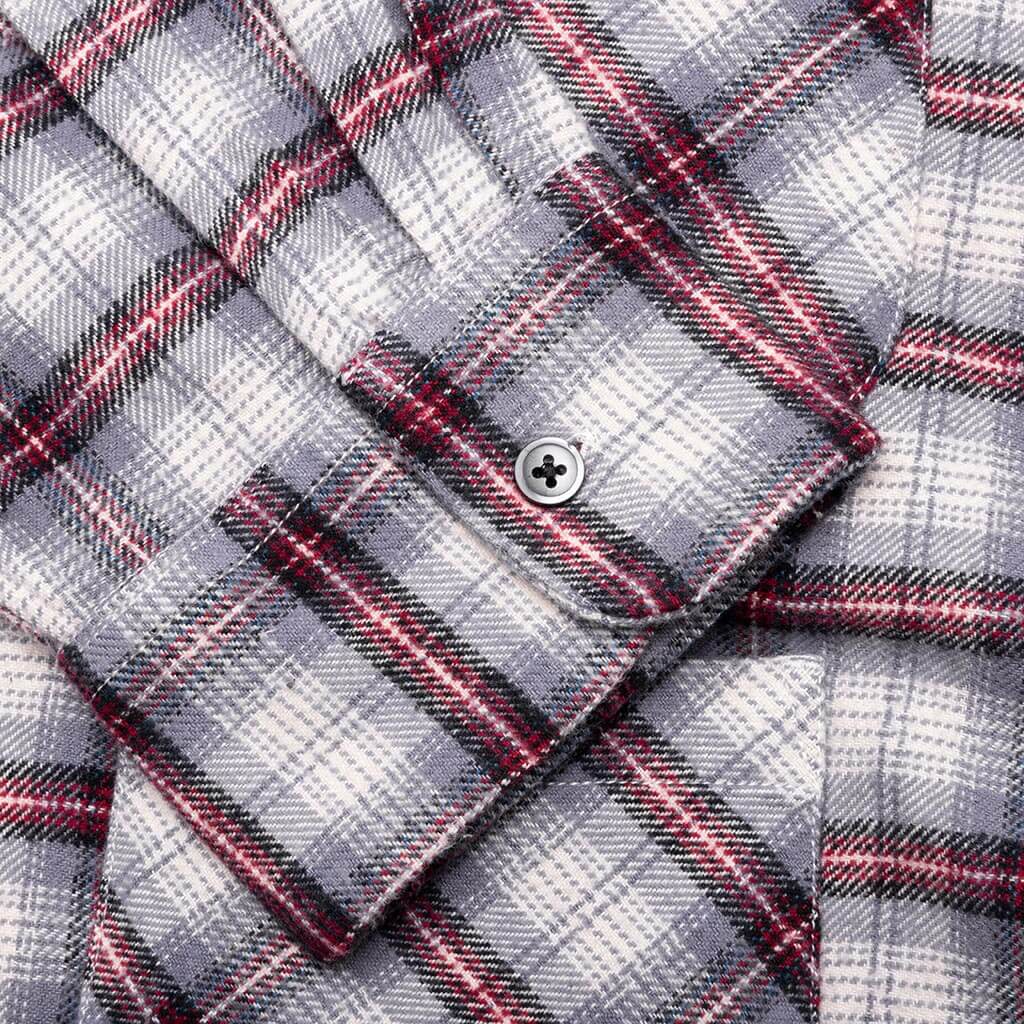 6 Pocket Flannel Shirt Lavender Bordeaux