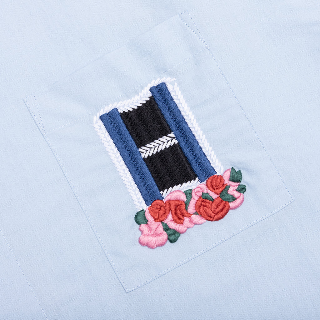 Window Embroidery Shirt Light Blue