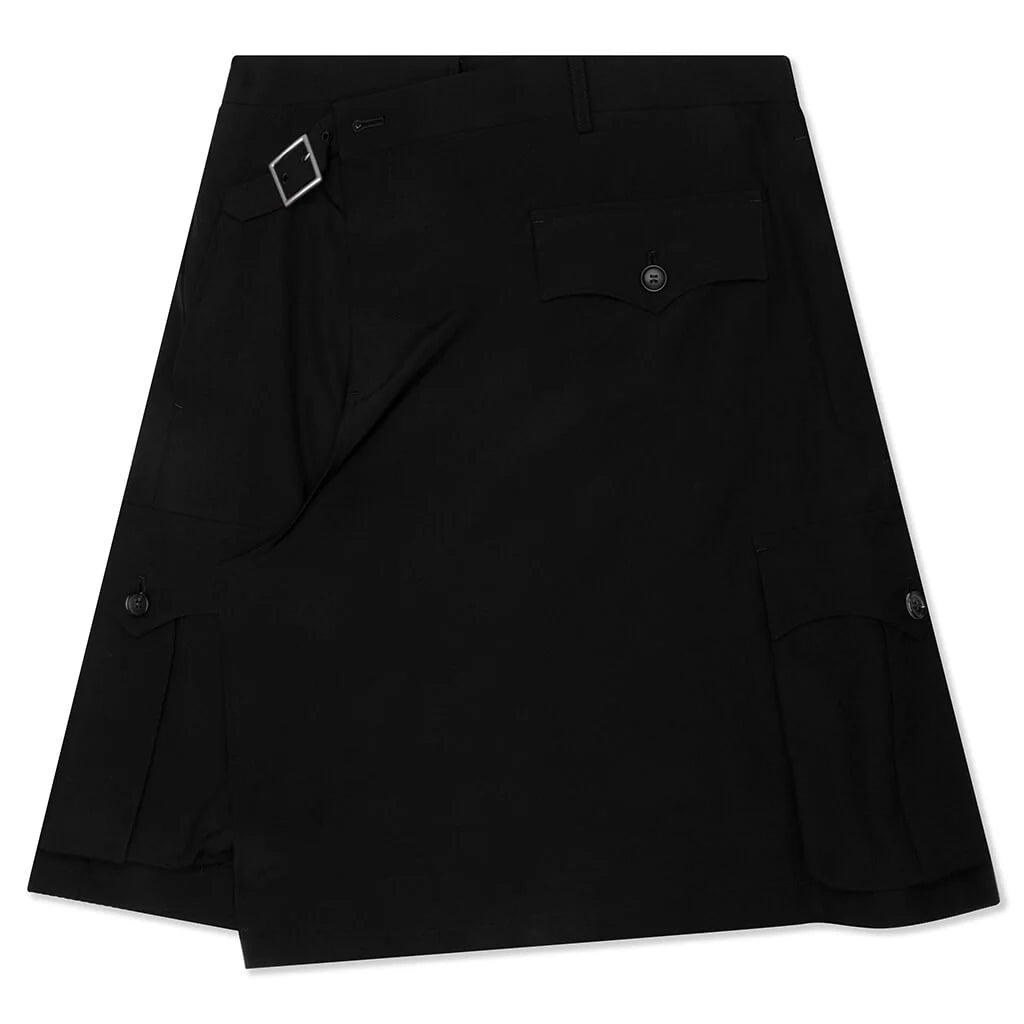 Wool Tropical Medium Skirt Black