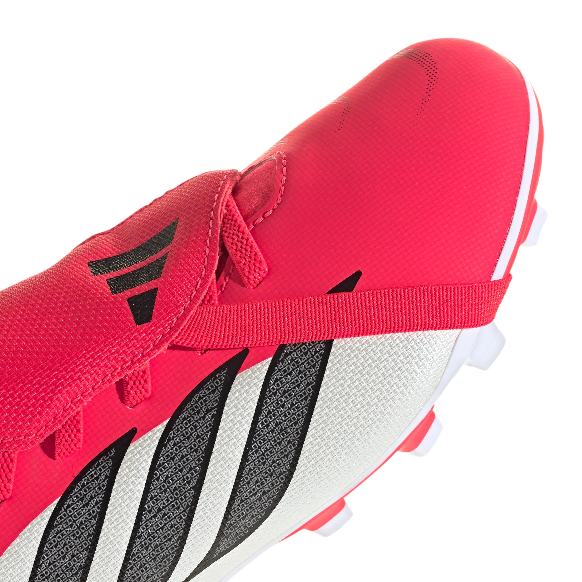 adidas Predator Club Fold Over Tongue Elastic Laces FG MG Youth Soccer Cleats Red Black White
