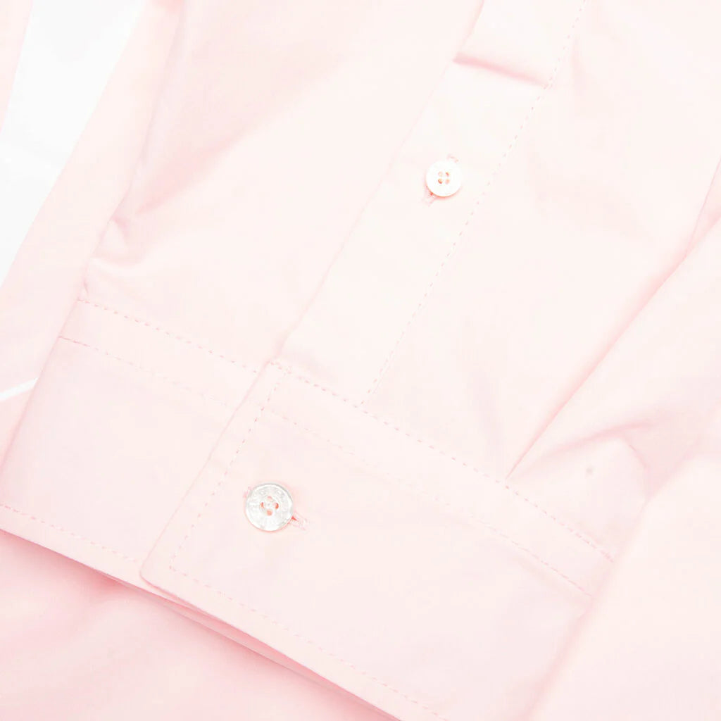 Embroidered Logo Button Up Shirt Baby Pink