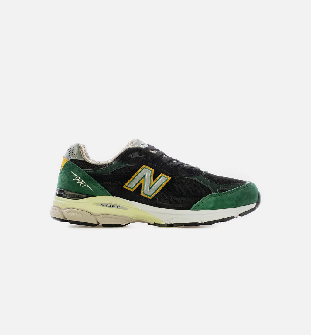 Made in USA 990v3 Mens Running Shoe Black Green White