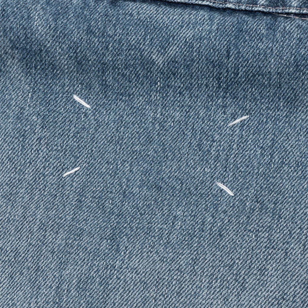 Denim Jacket with Corduroy Collar Light Blue