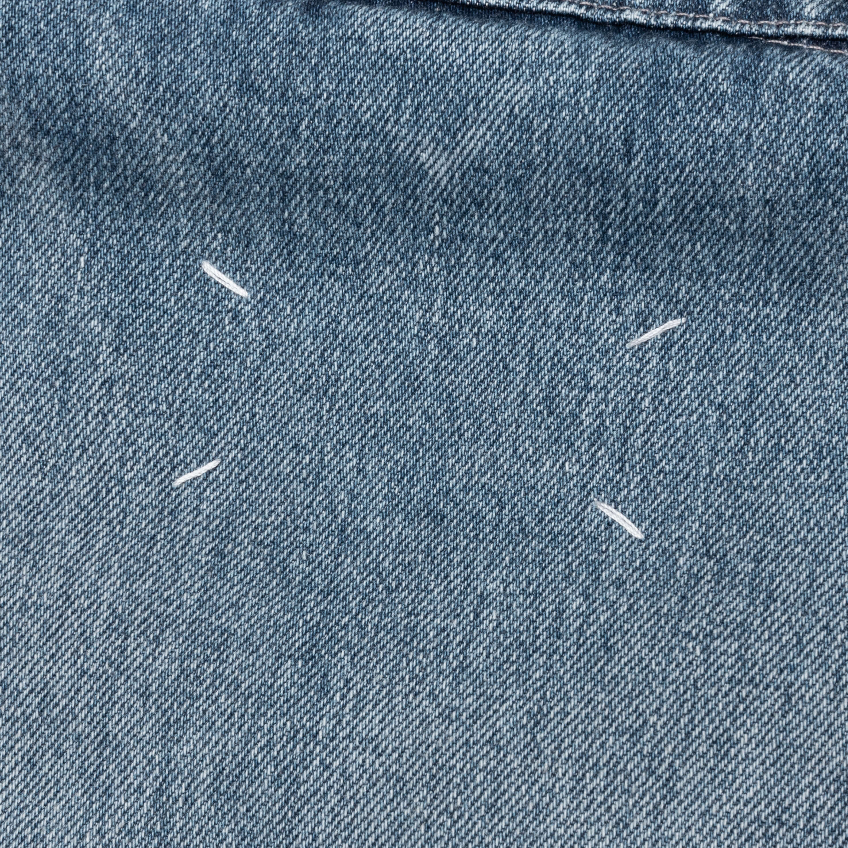Denim Jacket with Corduroy Collar Light Blue
