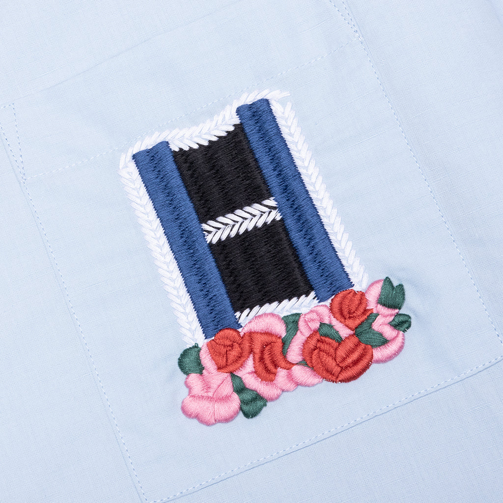 Window Embroidery Shirt Light Blue