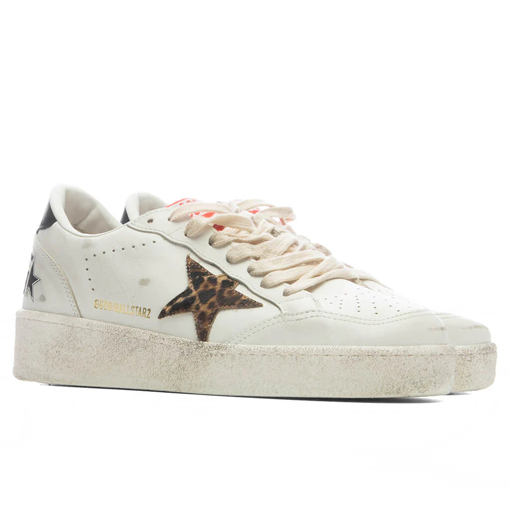 Womens Ball Star White Beige Leopard Black