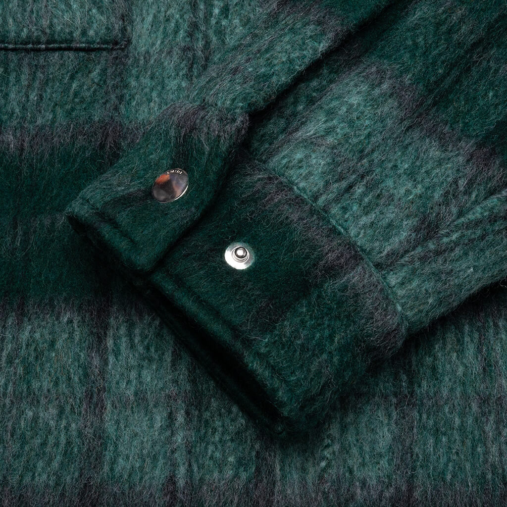 Brushed Plaid Overshirt Aqua Multi