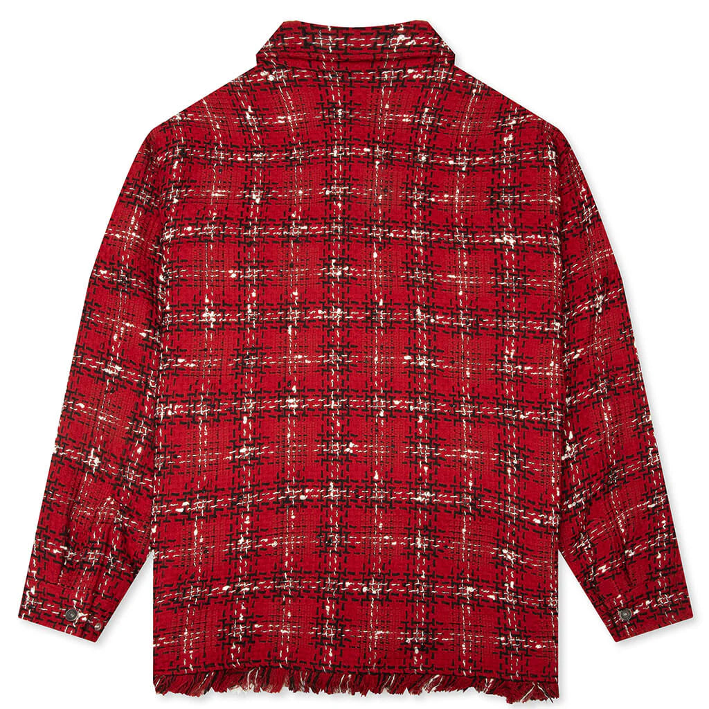 Tweed Flannel Overshirt Red Rose
