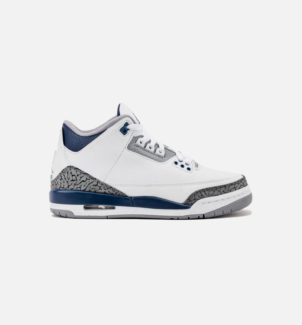 Air Jordan 3 Retro Midnight Navy Grade School Lifestyle Shoe White Midnight Navy
