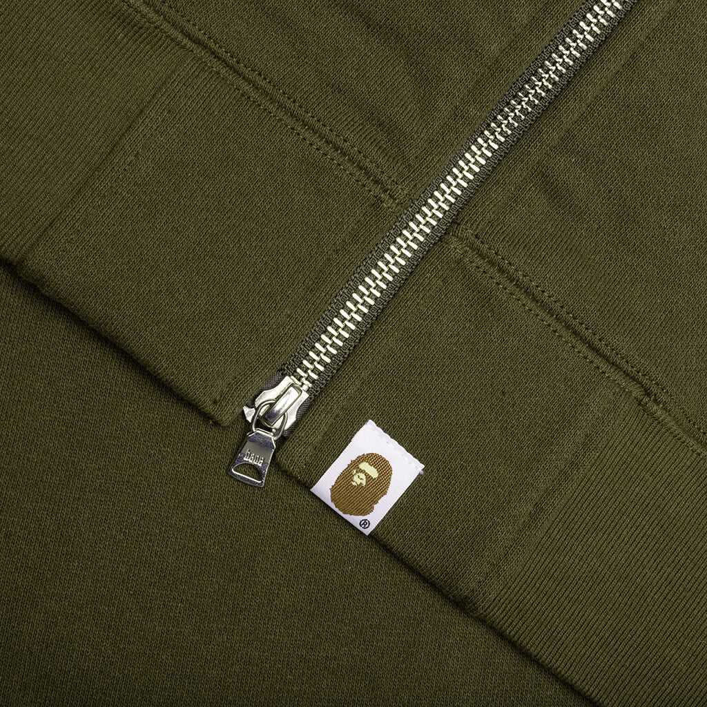 Military Shark Relaxed Fit Full Zip Hoodie Olive Drab
