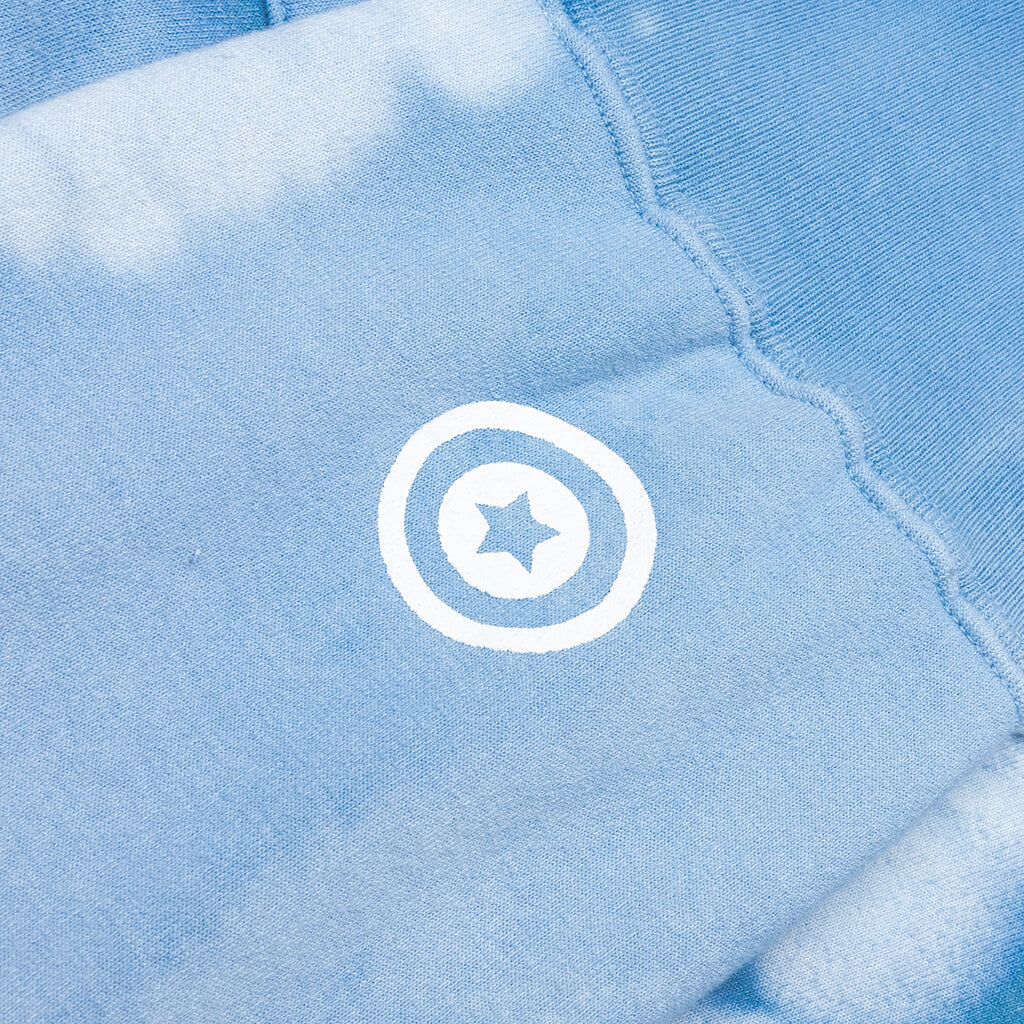 Hand Dye Shark Full Zip Hoodie Blue