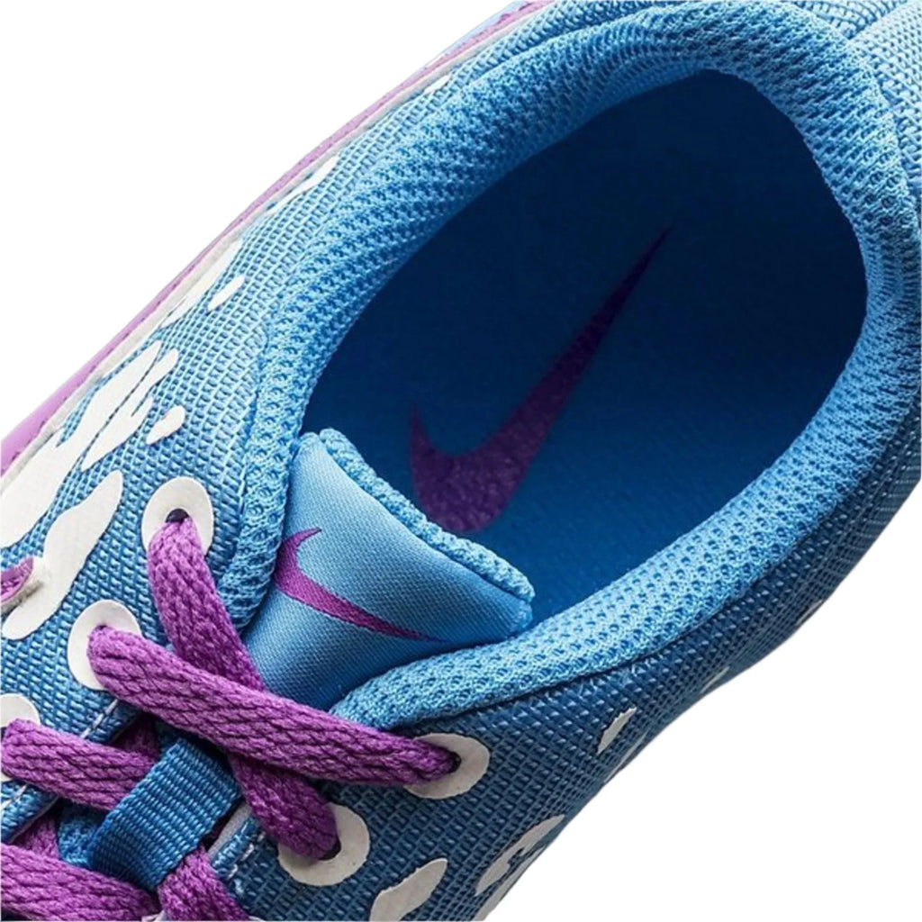 Nike JR Elastico II Indoor Soccer Shoes White Laser Purple Blue Hero