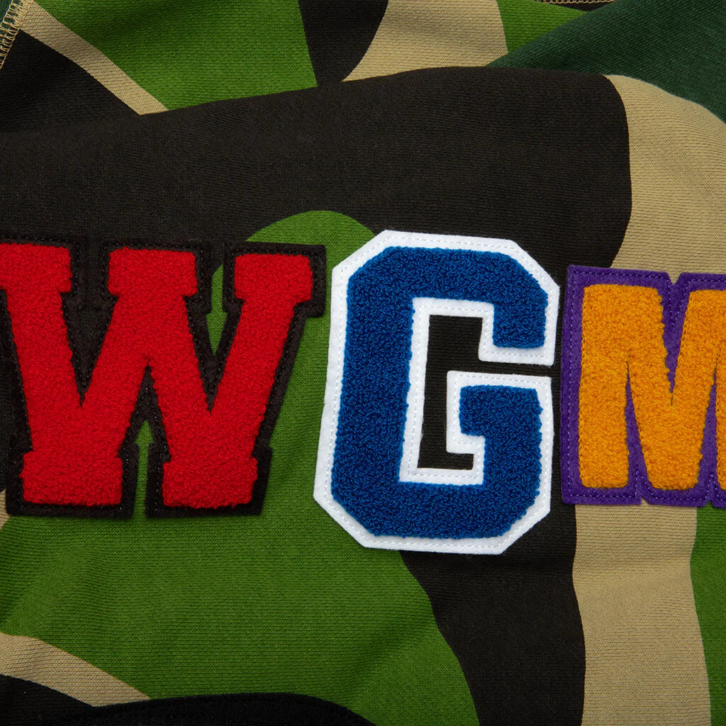 Mega ABC Camo Double Shark Relaxed Fit Full Zip Hoodie Green