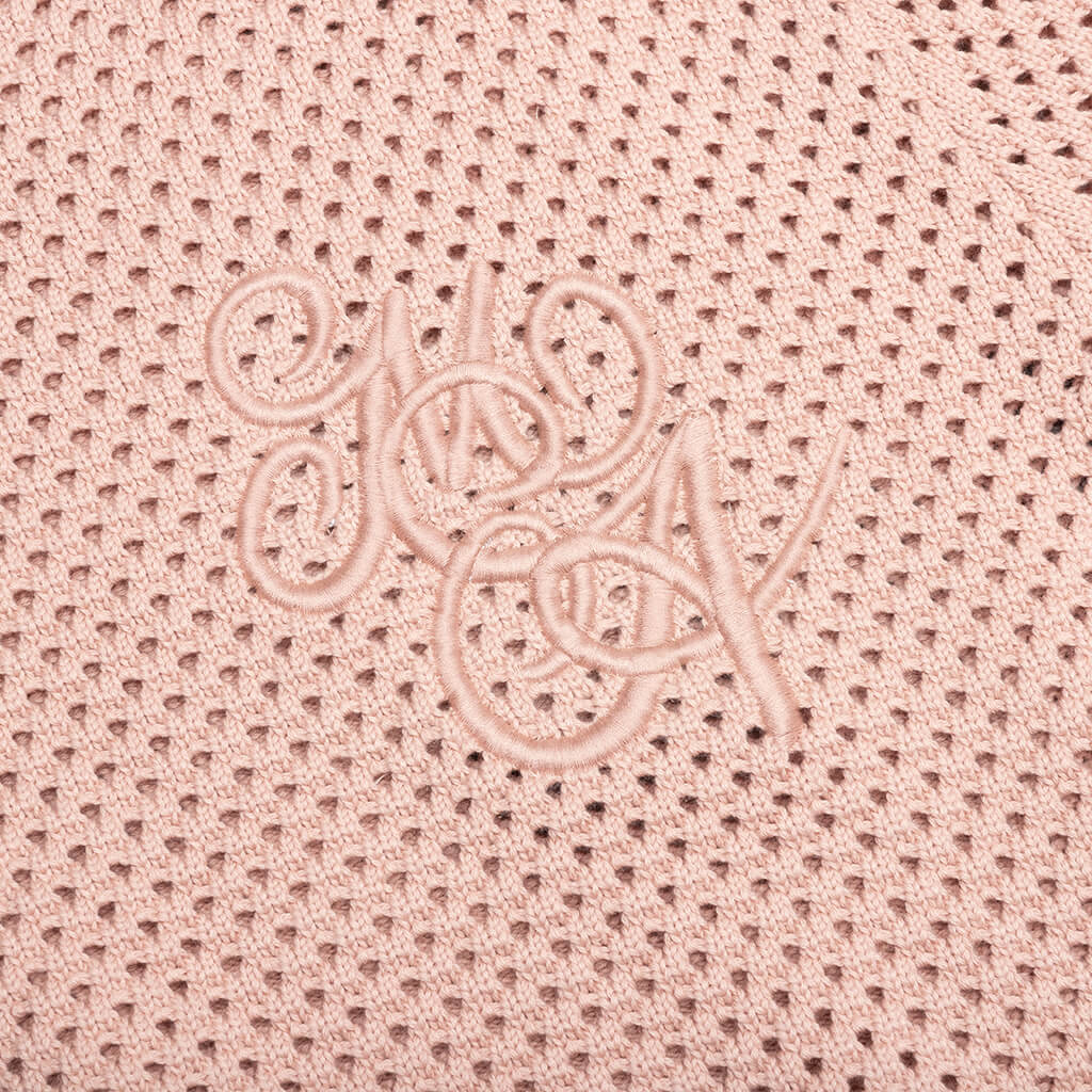 MA Swirl Crochet Crewneck Blush