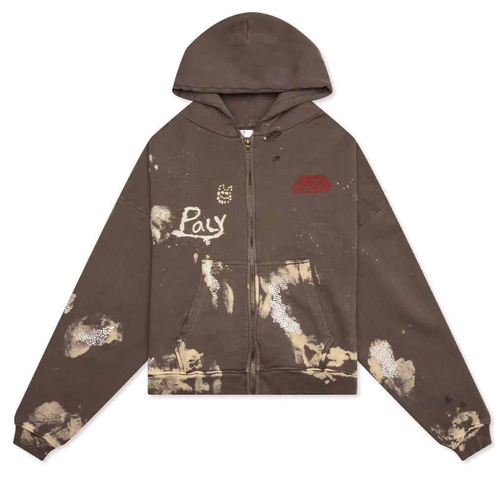 Been Amess Zip Hooded Sweatshirt Brown