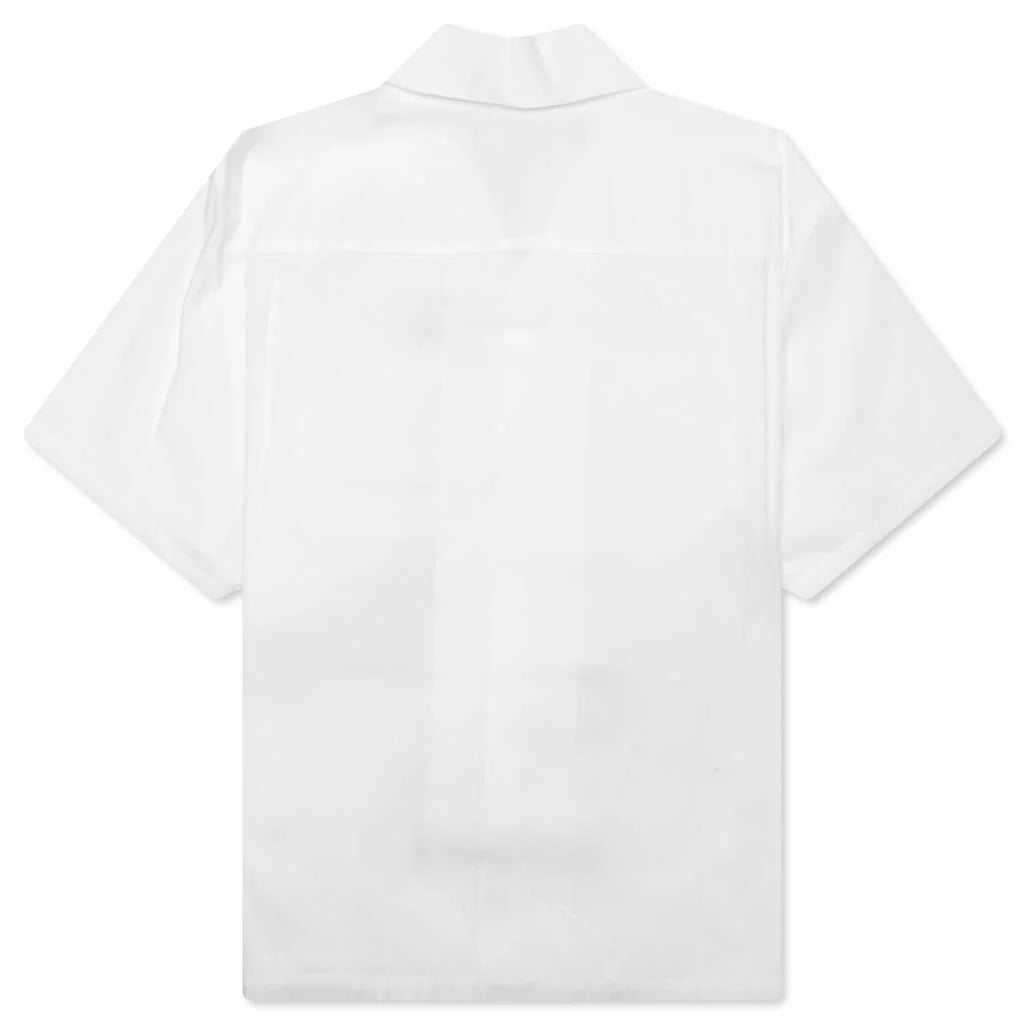 Solid Color Hawaiian S S Shirt White