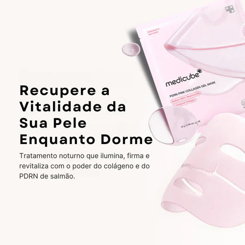 Máscara Facial de Colágeno Rosa com PDRN PAGUE 4 LEVE 8