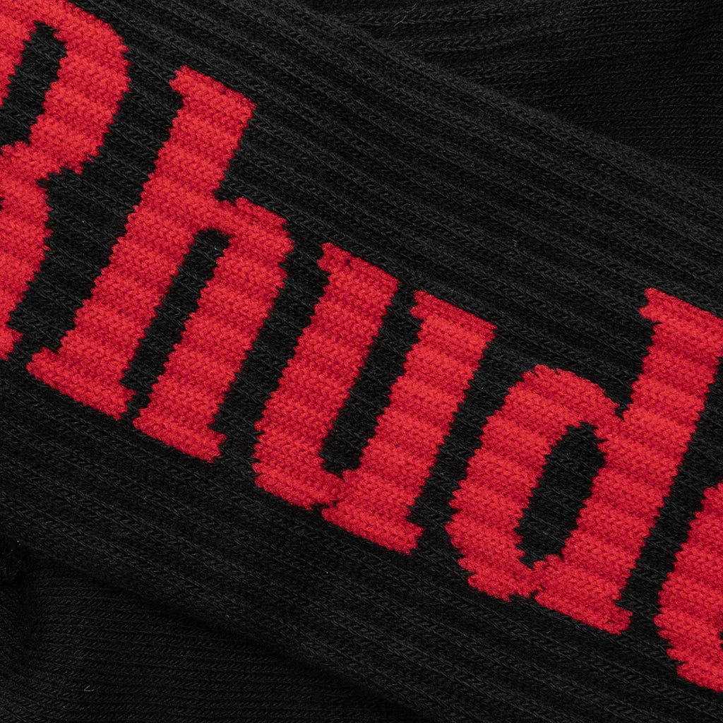 Script Sock Black Red