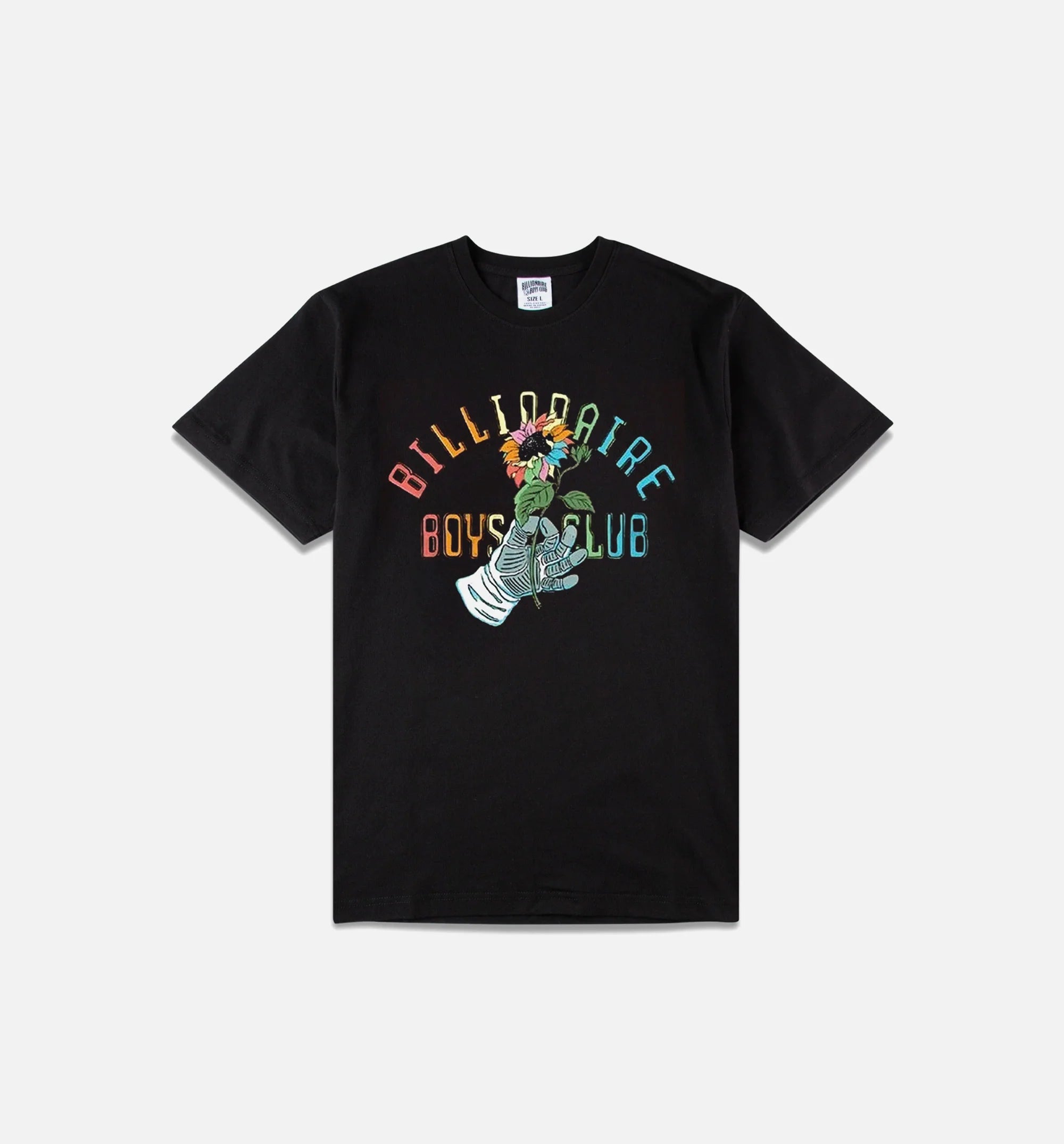 Space Flower Short Sleeve Mens T Shirt Black